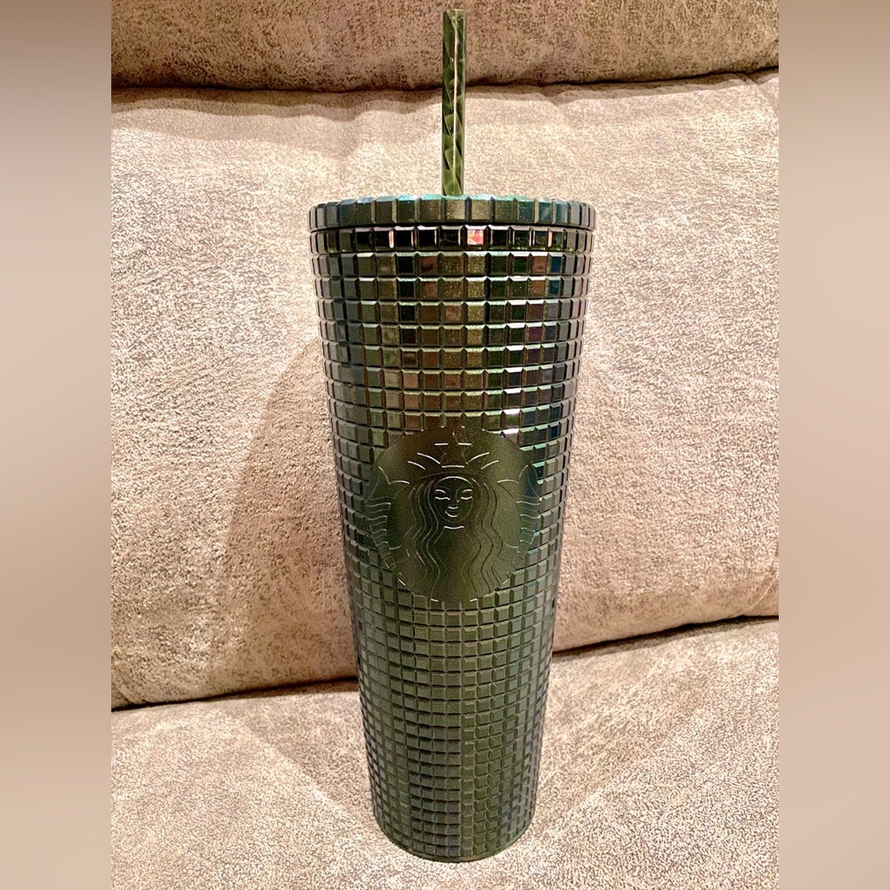 Starbucks Venti Cold Cup Grid Green Iridescent